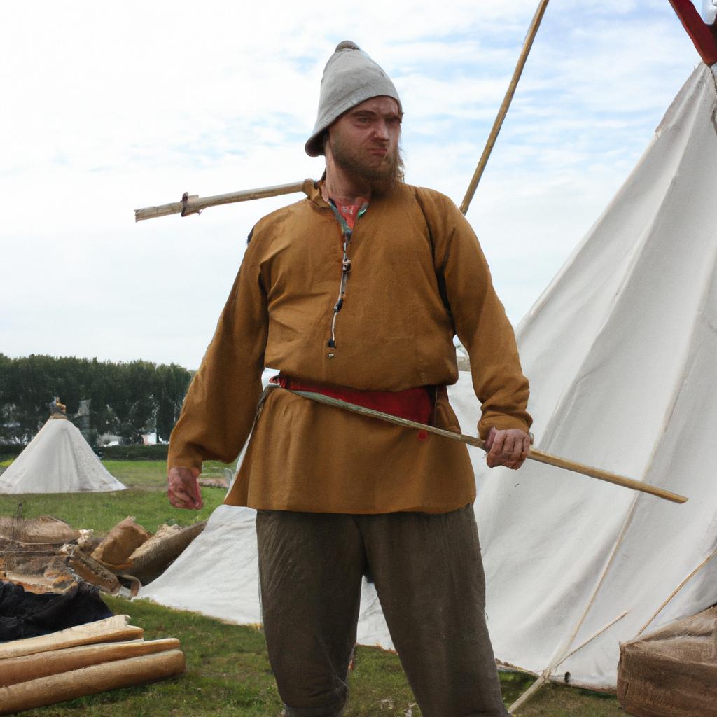 Person engaged in historical reenactment